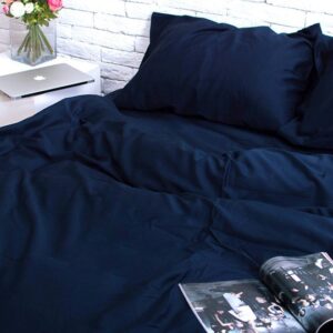 Cotton Bedding Set In Navy